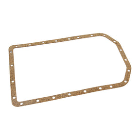 The Sparex Sump Gasket (Part No. S.58859) for John Deere 3-cylinder engines (models 3.152D, 3.164D, 3.179D, and 3.179T) as well as 6-cylinder engines (models 6.329D and 6.359D), is a rectangular, flat gasket made from durable cork with multiple evenly spaced holes around its perimeter, designed to create a reliable seal between two surfaces in mechanical applications.
