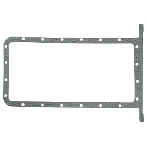The Sparex Sump Gasket - 4 Cyl. (A3.152, 20C, 23C) with part number S.43183 is a gray rectangular gasket featuring multiple evenly spaced holes around its perimeter, specifically designed for sealing applications in a Perkins Engine Model for Massey Ferguson tractors with a 23C 4 Cyl Diesel Engine.