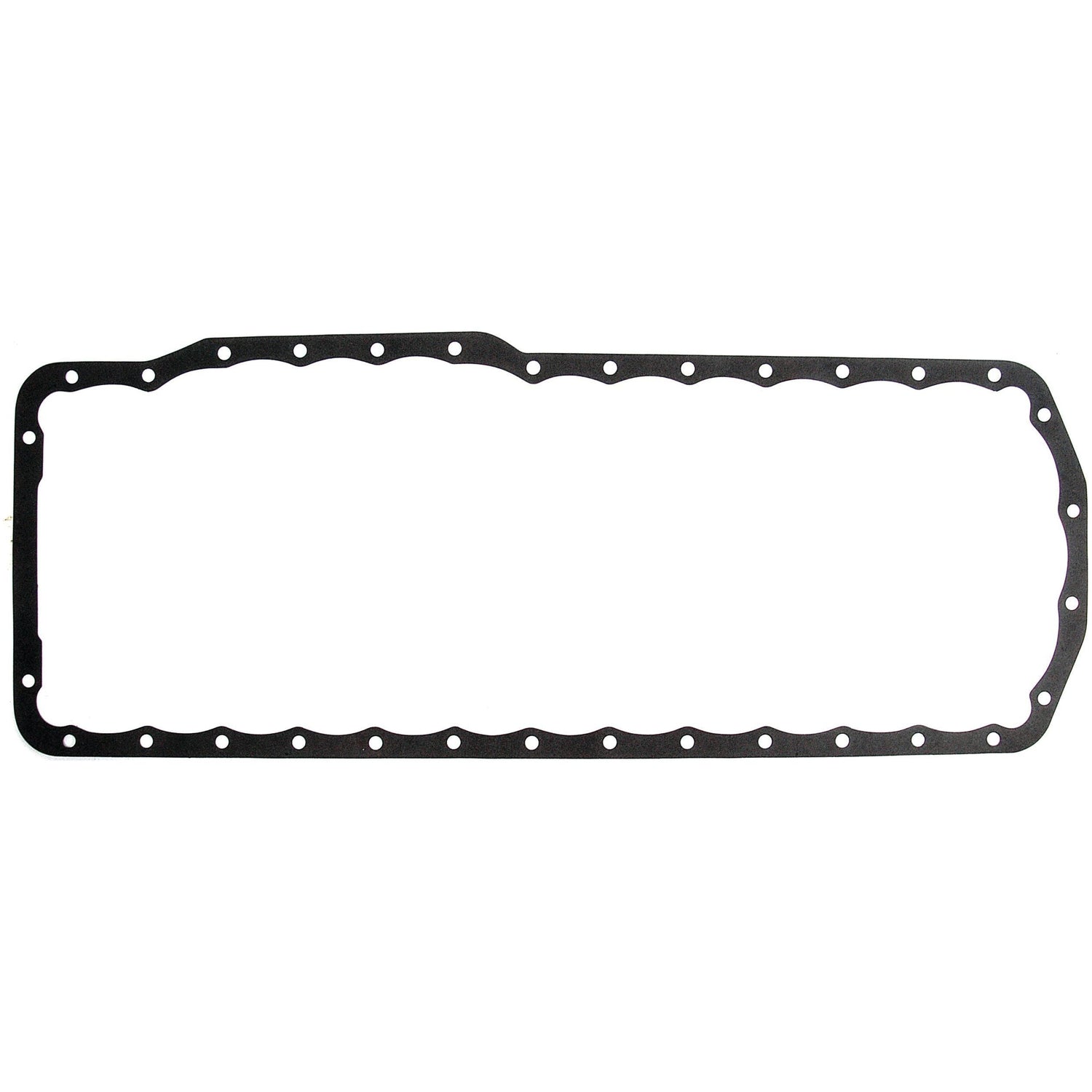 The Sparex S.67450 Sump Gasket - 6 Cyl. is a flat, rectangular gasket with multiple holes around the perimeter, engineered to seal the interface between two surfaces in various Ford engines and mechanical components such as BSD666, BSD666T, BSD666TI, PowerStar 5, PowerStar 5.0T, PowerStar 6.6, PowerStar 7.5, and PowerStar 7.5T models.