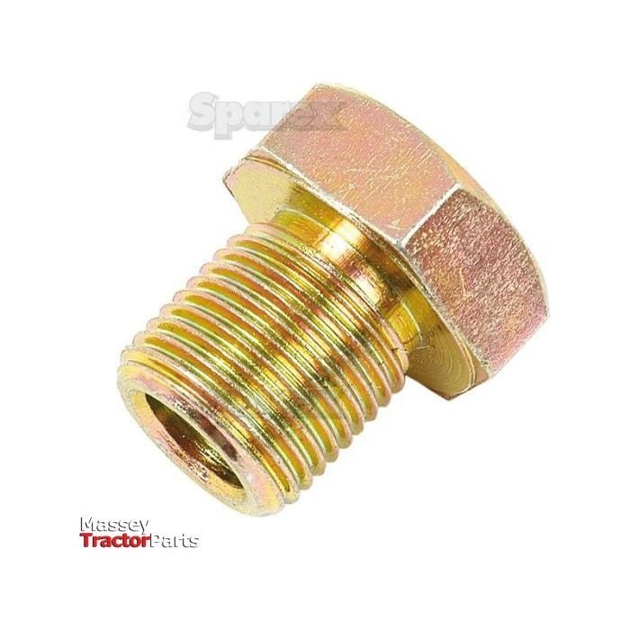 Close-up of a metallic hydraulic fitting bolt with a threaded end. The background is white, and the Sparex logo is visible in the bottom left corner. This robust component, labeled as Sump Plug (Sparex Part No.S.40530), exemplifies the quality seen in Perkins Build machinery.