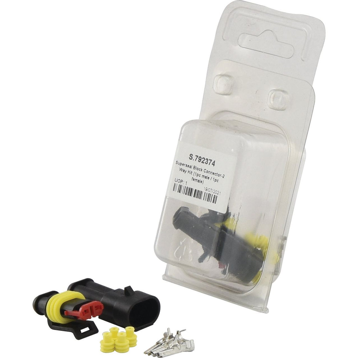 Superseal Block Connector-2 Way Kit (1pc male / 1pc female) Agripak
 - S.792374 - Massey Tractor Parts