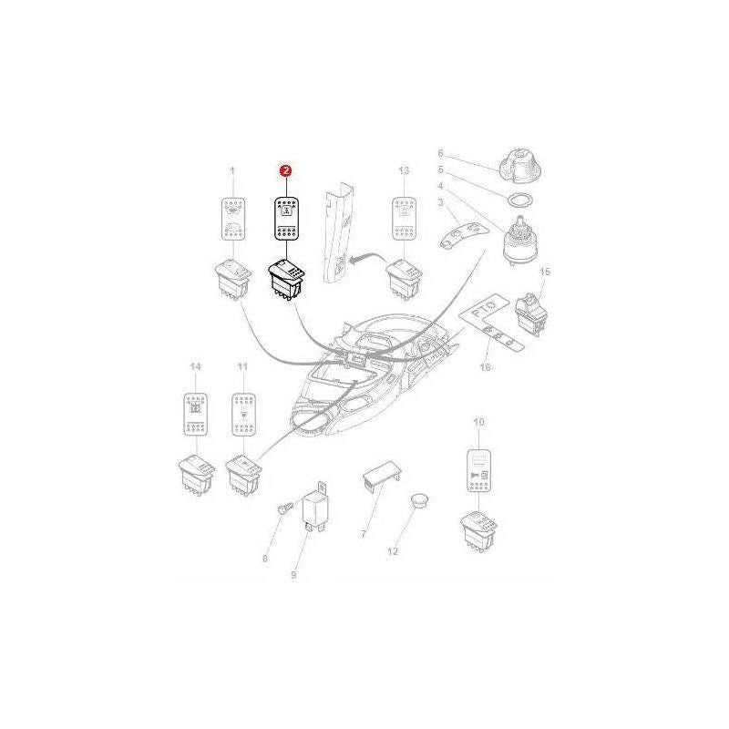 Massey Ferguson Switch 4wd - 4290439M1 | OEM | Massey Ferguson parts | Instrument Panels-Massey Ferguson-Farming Parts,Lighting & Electrical Accessories,Rocker Switches & Components,Switches & Sensors,Tractor Parts