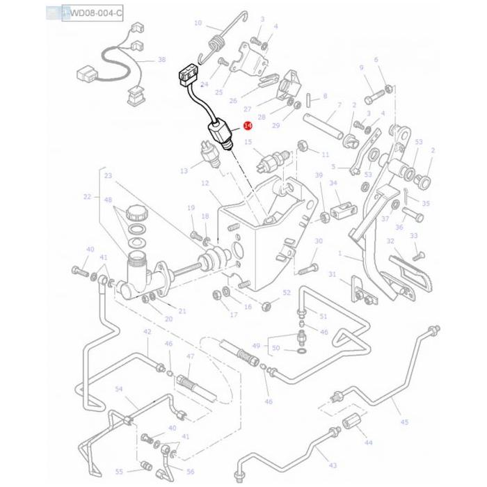 Switch Clutch Pedal - 4295389M4 - Massey Tractor Parts