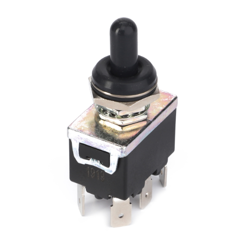 This is an AGCO Massey Ferguson Switch Lift (Product No. 3388348M93) featuring a black toggle switch with a metal mounting collar and multiple electrical terminals at the base, suitable for Massey Ferguson 3600 Series tractors.