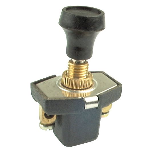 A black and gold Sparex toggle switch with a knob, featuring a metallic base and attachment points for wiring, model Switch | Sparex Part No.S.5062.
