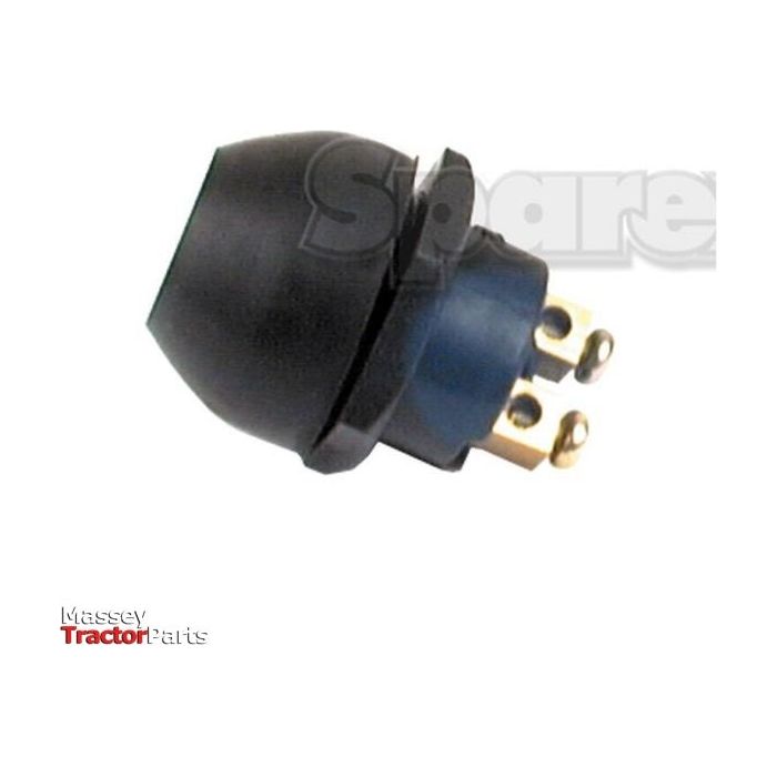 A black electrical connector with three metal prongs and a plastic body labeled "Sparex" against a white background, perfect for use in John Deere equipment, identified as Switch (Waterproof), Sparex Part No. S.3046.
