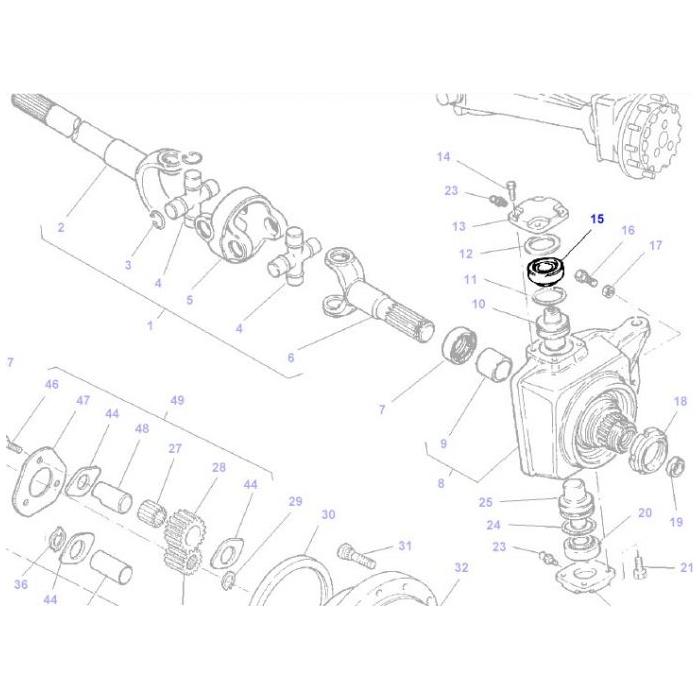 Swivel Bearing Final Drive - 3310930M91 - Massey Tractor Parts