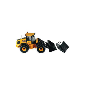 The Gallaghers JCB 419S Loading Shovel - 432234, equipped with a front-mounted bucket, is designed specifically for construction and loading tasks. This robust construction vehicle simplifies any job.