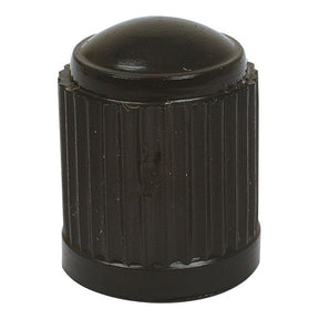 A black, cylindrical rubber chair leg cap with a textured, ribbed design and a rounded top, reminiscent of the Sparex TYRE VALVE CAP-PLASTIC (Sparex Part No. S.19274).