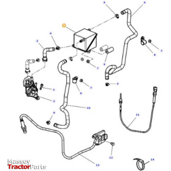 Massey Ferguson Tank - 4380934M1 | OEM | Massey Ferguson parts | Engine Parts-Massey Ferguson-Engine & Filters,Exhaust Parts,Farming Parts,Manifolds & Accessories,Tractor Parts