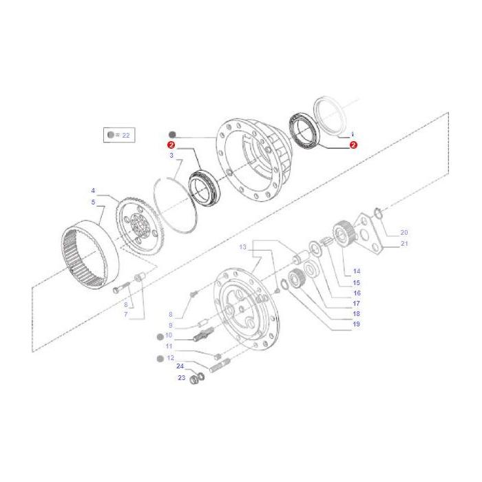 Taper Bearing - F510300020450 - Massey Tractor Parts