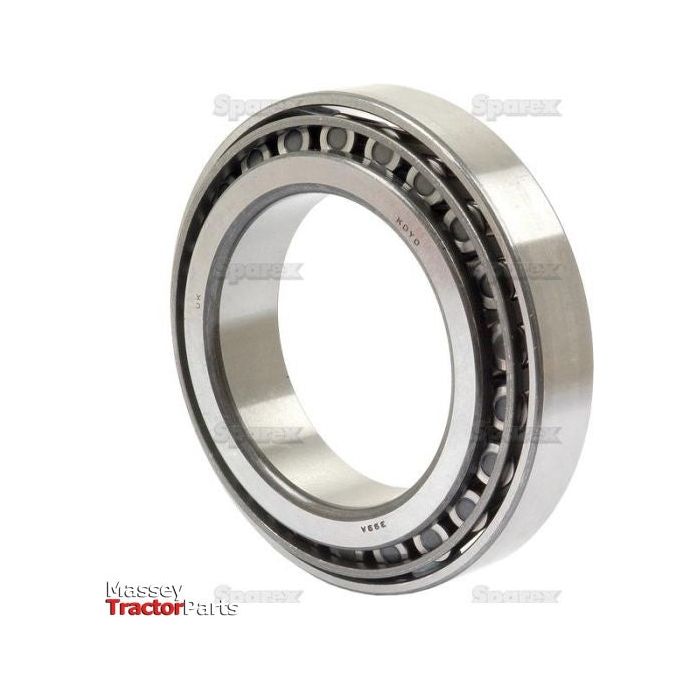 A close-up of a Sparex Taper Roller Bearing (399A/394A) - S.57730 with assembly number 3938. The image background is white, and the logo "Massey Tractor Parts" is in the bottom left corner.