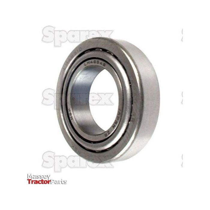 A single Sparex Taper Roller Bearing (LM67048/67010) - S.2975 is displayed against a white background, featuring the "Sparex" watermark and "Massey Tractor Parts" logo in the bottom left corner. Suitable for various applications, this component exemplifies quality manufacture. For more information, refer to your user manual.
