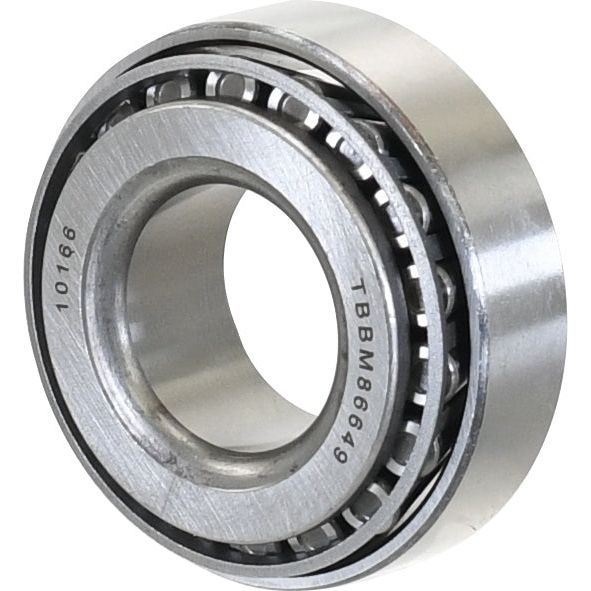 A close-up view of the Sparex Taper Roller Bearing (M86649/86610) - S.41753, featuring visible taper rollers and detailed engravings on the outer ring.