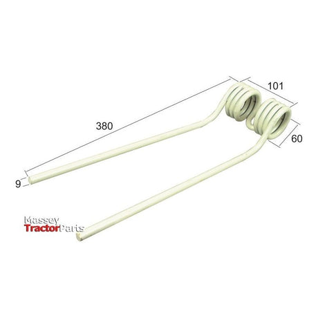 Tedder haytine - - -  Length:380mm, Width:101mm,⌀9mm - Replacement for Pottinger
 - S.38401 - Farming Parts
