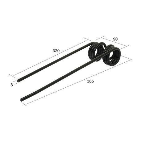 Tedder haytine - RH -  Length:365mm, Width:90mm,⌀8mm - Replacement for Lely
 - S.22835 - Farming Parts