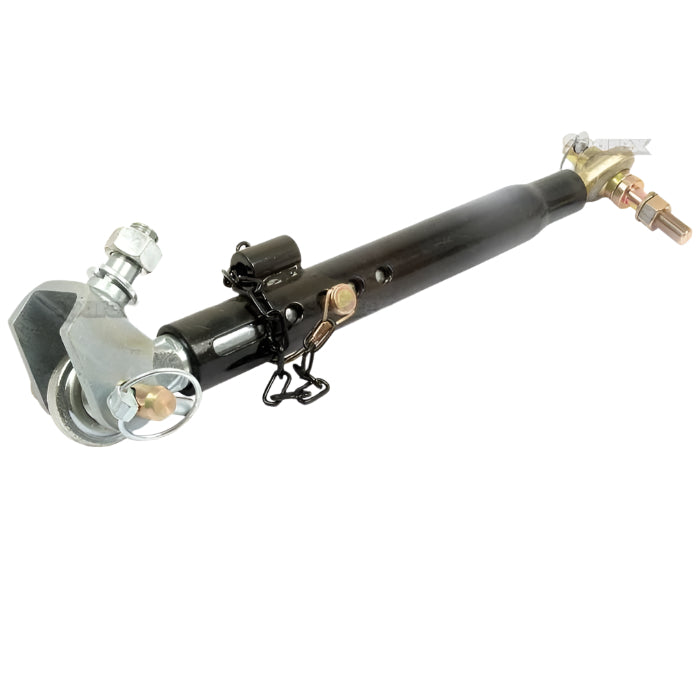 Telescopic Bar Hole Stabiliser, RH - S.15610 for a tractor, featuring a metal rod with connecting joints at each end, branded Sparex with "Massey Tractor Parts" and "Sparex".