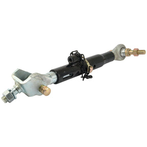The Telescopic Bar Hole Stabiliser - S.15820 by Sparex is a black and silver mechanical linkage rod with adjustable ends and bolts, featuring precise end fittings, ideal for automotive or machinery applications.