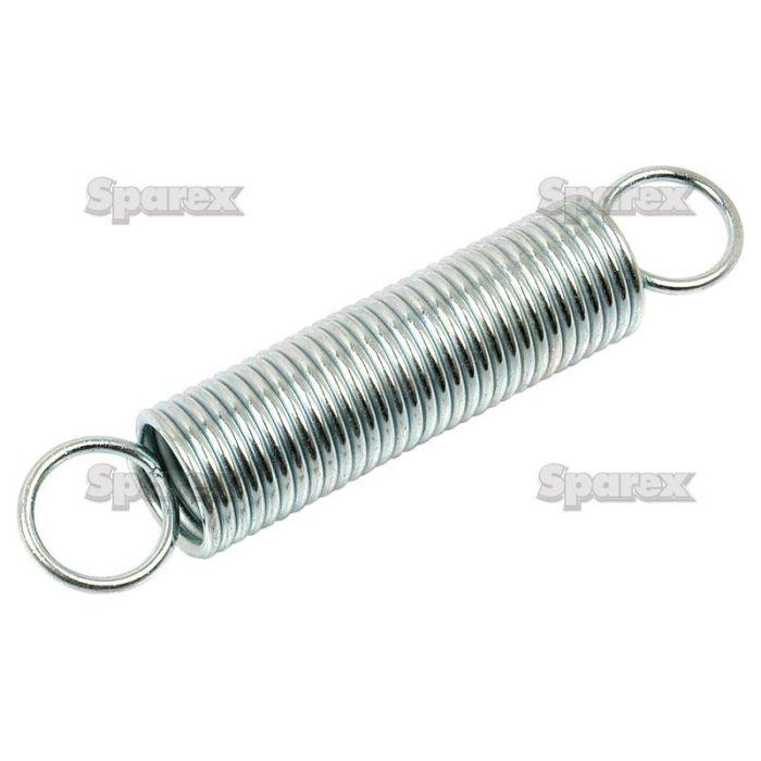 A close-up image of a Sparex Tension Spring (Part No.S.11094) featuring a 15mm diameter and 1.25mm coiled wire with looped ends, displaying the brand name "Sparex" in the background.