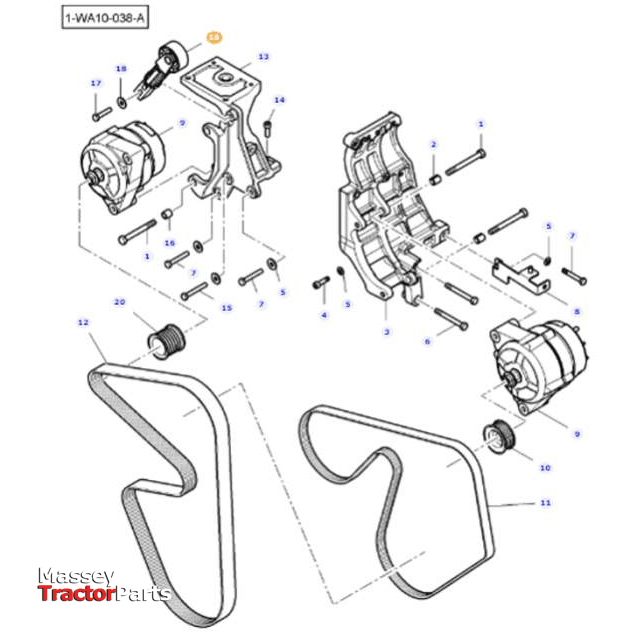 Massey Ferguson Tensioner Pulley - 4282175M2 | OEM | Massey Ferguson parts | Engine Parts-Massey Ferguson-Belt Tensioners,Drive Belts & Components,Engine & Filters,Farming Parts,Tractor Parts