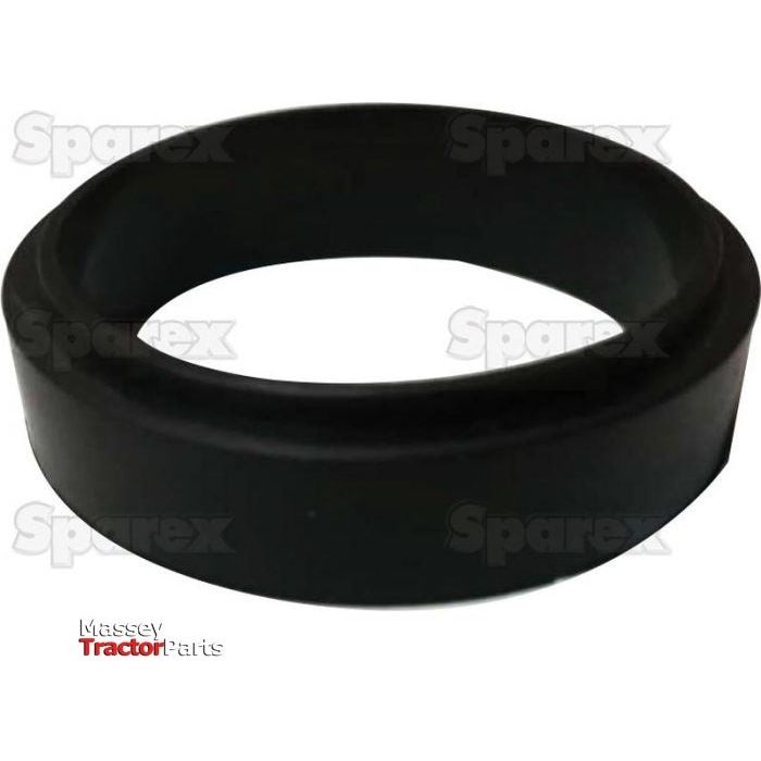 A black rubber O-ring gasket with the word "Sparex" watermark in multiple places and the "Massey Tractor Parts" logo at the bottom left, suitable for Case IH and International Harvester machinery. This is specifically identified as Thermostat Gasket | Sparex Part No.S.143659.