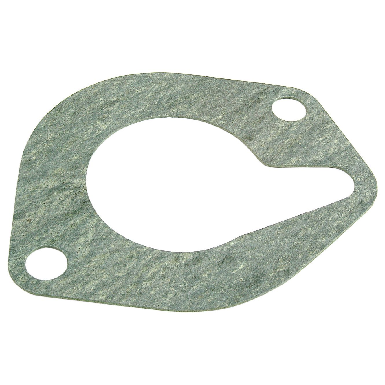 The Sparex Thermostat Gasket (Part No. S.41351) is a gray, irregularly-shaped gasket featuring a large central hole and two smaller holes at the edges, making it compatible with Perkins engines.