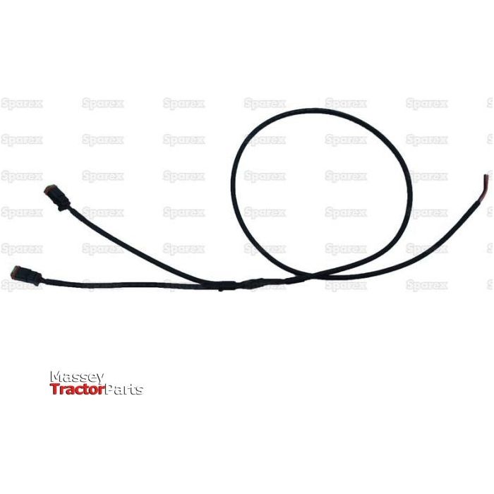 Image of a black electrical wiring harness with three connectors against a white background. The watermark "Sparex" and "Massey Tractor Parts" appear on the image, showcasing a 1300mm Y Cable Short (Sparex Part No.S.154016) suitable for various applications.