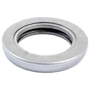 The Sparex Spindle Bearing (566125) - S.59024 from Sparex is a metal washer with engraved markings, featuring a central hole and a slightly raised edge around the perimeter, making it ideal for use with metric bearings.