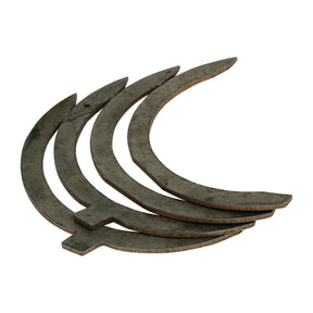 Four crescent-shaped metal pieces from the Thrust Bearings Set +0.0075 (Sparex Part No.S.40346) are laid next to each other on a white background, branded by Sparex for Allis Chalmers.