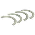 A Thrust Bearings Set (Sparex Part No. S.58820) from the brand Sparex, arranged as four metal semicircular rings, is laid out in a slightly curved line on a white background.