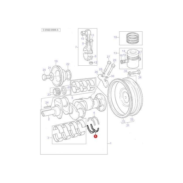 Thrust Washer - 735113M1 - Massey Tractor Parts