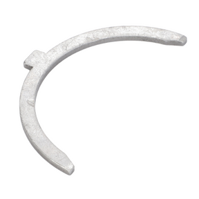 The Massey Ferguson - Thrust Washer - 735113M1, a semi-circular metal retaining clip with a small tab on one side, is commonly found in Pre-100 Series tractor parts and is branded by AGCO.