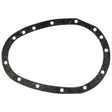 The Sparex Timing Cover Gasket (Part No. S.42487) is an oval-shaped gasket with multiple evenly spaced holes around its perimeter, specifically designed for sealing purposes in mechanical assemblies of 4 Cylinder Massey Ferguson engines, including models 20C 80mm, 85mm-Petrol, 85mm VO, A3.144, and A3.152.