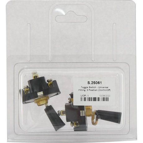 Toggle Switch - Universal Fitting, 3 Position (On/On/Off) 2 pcs. Agripak
 - S.25061 - Farming Parts