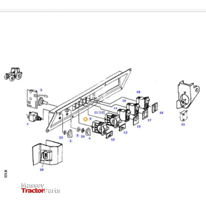 Fendt Toggle Switch Work Light - X830241250000 | OEM | Fendt parts | Switches & Sensors-Fendt-Farming Parts,Light Switches,Lighting & Electrical Accessories,Switches & Sensors,Toggle Switches,Tractor Parts