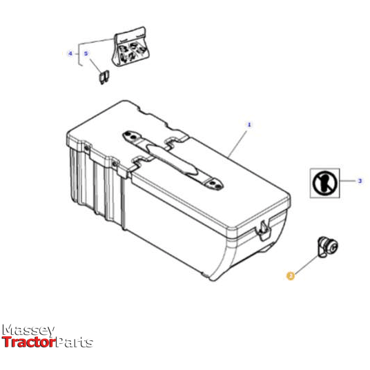 Massey Ferguson Tool Box Lock - 4290720M1 | OEM | Massey Ferguson parts | Tool Boxes-Massey Ferguson-Cabin & Body Panels,Farming Parts,Tool Boxes,Tractor Body,Tractor Parts