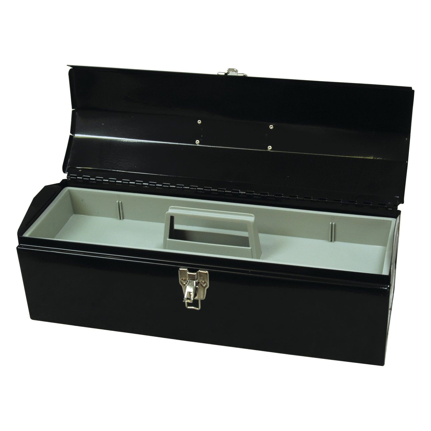 An open black steel tool box, featuring a handle and latch, branded as Sparex and identified by Part No. S.27301.