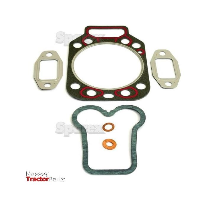 A Top Gasket Set - 1 Cyl. (D226) by Sparex, including a head gasket, variously shaped gaskets, and two small washers suitable for MWM Engine applications, labeled as Sparex Part No.S.38877.