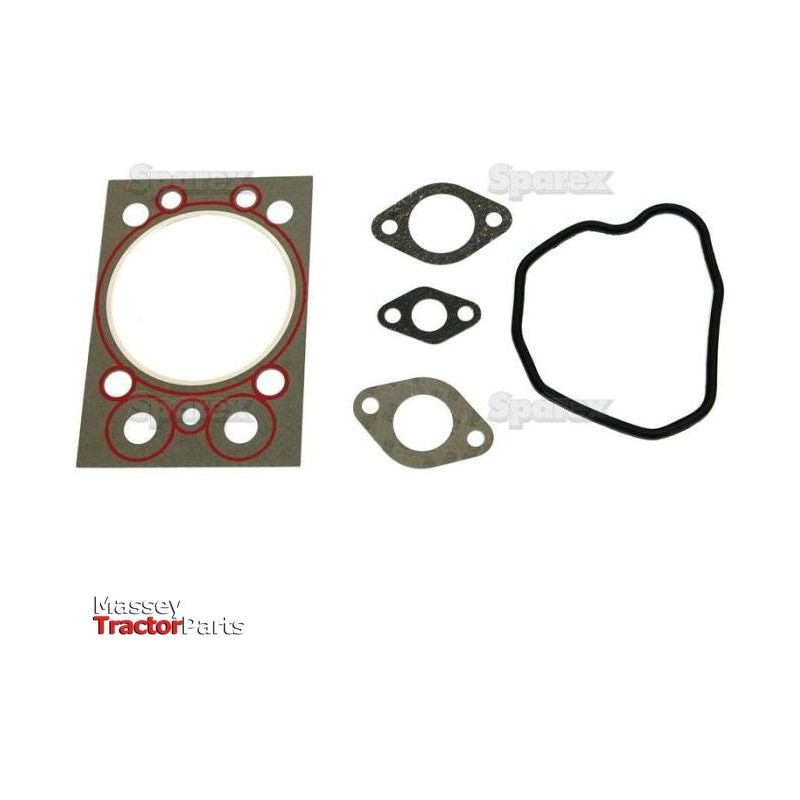 A set of gaskets and seals laid out on a white background, branded with Sparex, featuring a high-quality Top Gasket Set (1 Cyl.) suitable for Zetor tractors, identified by Sparex Part No. S.68781.