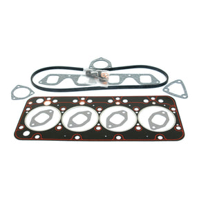 Sparex Top Gasket Set - 4 Cyl. (8045.04) | Sparex Part No.S.62090, including head gasket, intake and exhaust manifold gaskets, and rubber sealing strip against a white background. Perfect for 4-cylinder engines.