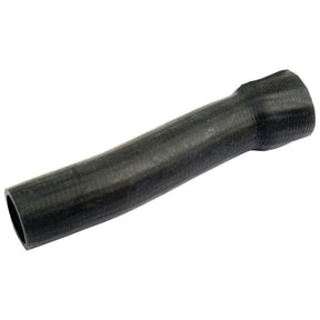 A black rubber hose, ideal for Case IH machinery, is shown on a white background. The Top Hose by Sparex (Part No. S.57706) has a straight shape with slight curvature and a textured surface. Its inner diameter ranges from 32mm at the smaller end to 42mm at the bigger end, designed to ensure optimal fluid flow efficiency.