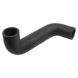 A black, L-shaped rubber hose with an inner diameter of 38mm at both ends, commonly used in automotive or machinery applications such as those from Leyland or John Deere. This product is known as the Top Hose and is available under Sparex Part No. S.63010 from the brand Sparex.