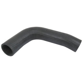 A black, curved Top Hose made from durable rubber material, featuring an inner diameter of 40mm at the smaller end and 44mm at the bigger end (Sparex Part No.S.42687), is shown against a plain white background.