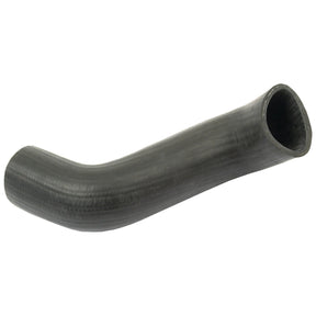 A black curved rubber hose with a smooth texture and cylindrical shape, likely used for automotive or industrial purposes, such as in Ford New Holland machinery, is the Sparex Top Hose (Sparex Part No. S.65007) with an inner diameter of 44mm at the smaller end and 45mm at the larger end.