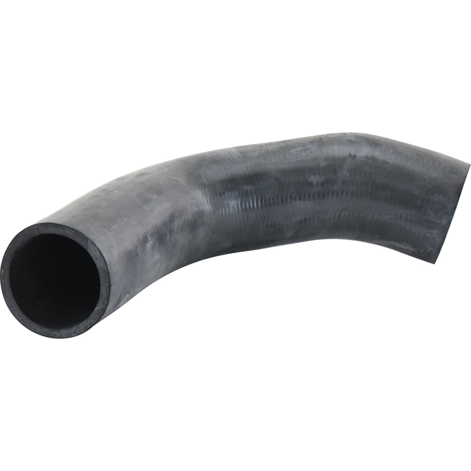 A black, curved rubber hose with a textured surface, perfect for John Deere machinery - the Sparex Top Hose (Part No. S.140995), featuring an inner diameter of 70.00mm at the smaller end and 70.70mm at the larger end.
