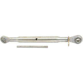 A Sparex Top Link (Cat.1/1) Ball and Ball, featuring 1 1/8'' eye bolts at both ends and an additional metal rod placed in front of it, with a minimum length of 520mm., suitable for various applications.