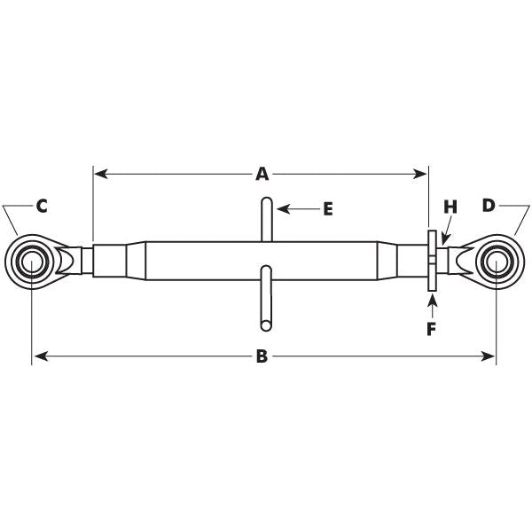 Top Link (Cat.2/2) Ball and Ball,  1 1/4'', Min. Length: 680mm.
 - S.17171 - Farming Parts