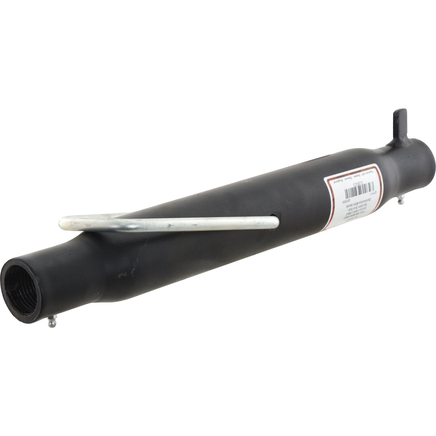 The Top Link Centre Tube (S.29323) by Sparex is a black, cylindrical tool with a metal handle and a barcode label, featuring threaded ends. It measures M36x3 metric and 460mm in length, making it suitable for various applications.