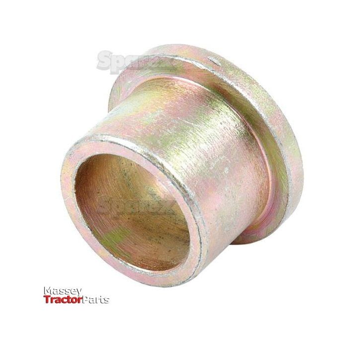 A cylindrical metal Top Link Conversion Bush (Cat. 2 to 1) - S.354 with a 19.05mm diameter flange on one end, featuring a reflective surface with a slightly tarnished appearance. Branding text "Sparex" is visible in the bottom left, aligning with Massey Tractor Parts specifications.