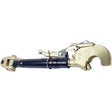Close-up of the Top Link Heavy Duty (Cat.3/3) Knuckle and Q.R. Hook, M36x3, Min. Length: 610mm - S.74388 by Sparex, featuring a metallic adjustable arm, clamps, and a locking mechanism. This device appears to be used for securing or connecting components, making it ideal as a replacement implement end in tractor accessories.